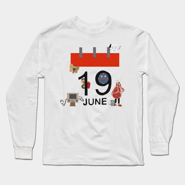 19 June Day! Long Sleeve T-Shirt by Manoss